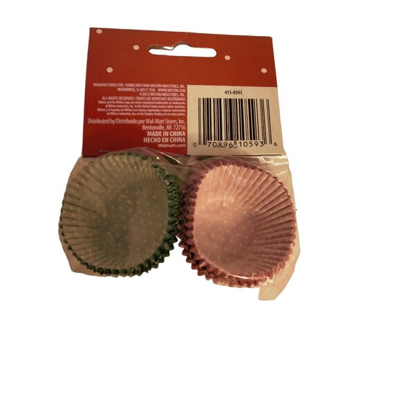 Wilton Candy Cups Red Green Polka Dot Christmas Small Mini Craft Baking - Picture 3 of 5